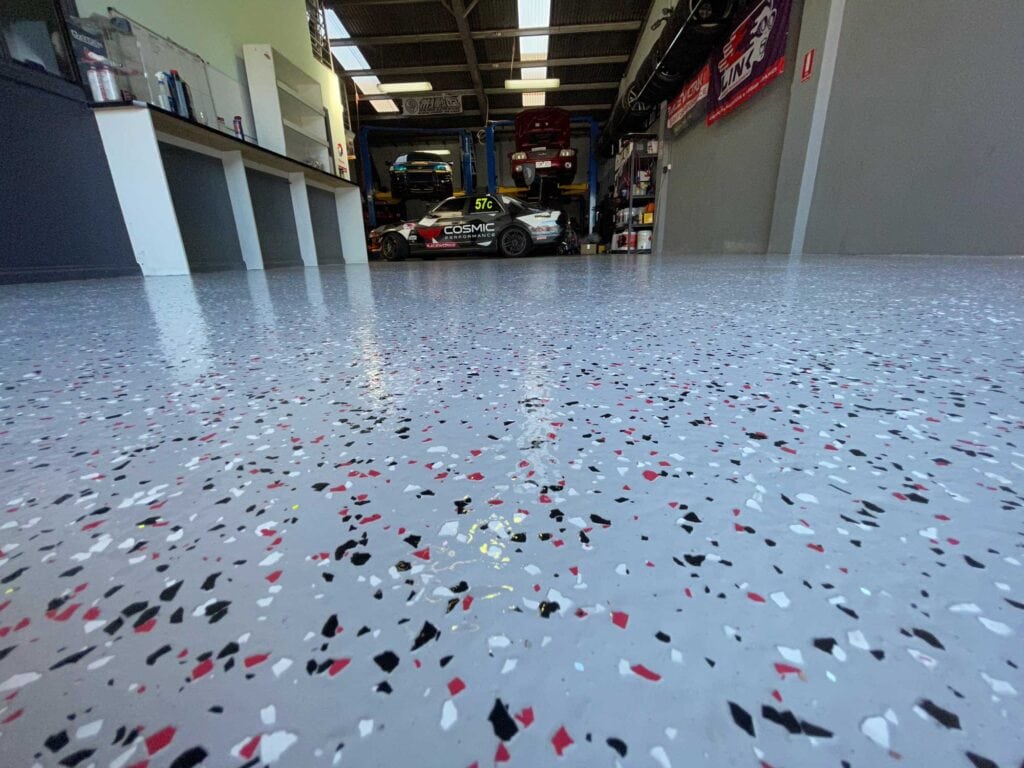 Mechanical Workshop Epoxy Flake Floor